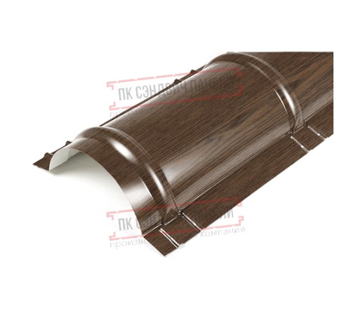 Планка конька круглого R110х2000 ECOSTEEL-МореныйДуб-0.5