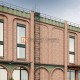 Вертикальная пожарная лестница П1-1 с площ. 800х800 Эконом L=9100мм