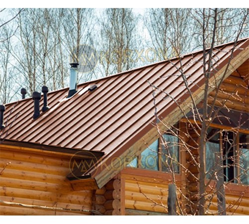Кликфальц Line 0,45 Полиэстер RAL8004 терракота с пленкой на замках