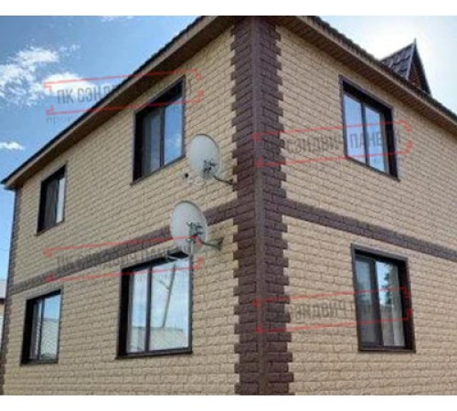 Угловой элемент для термопанели White Hills Терамо Брик II Т364-75 Design, толщина панели 60 мм