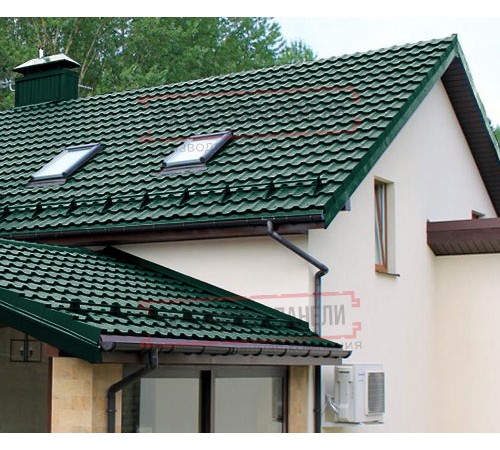 Металлочерепица Квинта плюс 3D RAL6005 Quarzit lite-0,5