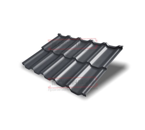 Металлочерепица модульная Квинта Uno 3D RAL7024 Rooftop Matte-0,5
