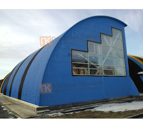 Сэндвич-панели арочные с пенополиизоциануратом, ширина 1000 мм, толщина 60 мм, 0.5/0.5, RAL5005