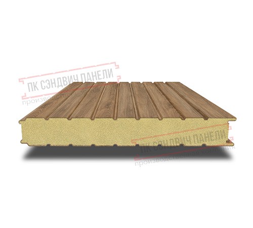 Сэндвич панели стеновые с пенополиуретаном, ширина 1000 мм, толщина 20 мм, 0.5/0.5, дуб античный