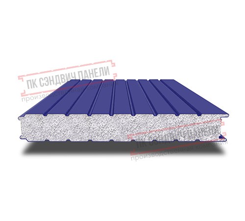 Сэндвич панели стеновые с пенополистиролом, ширина 1000 мм, толщина 30 мм, 0.5/0.5, RAL5002