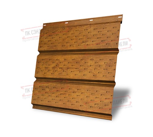 Софит металлический полная перфорация 0,45 Print Elite с пленкой Golden Wood