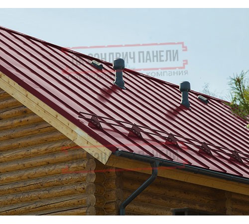 Фальц двойной стоячий Line 0,45 Полиэстер RAL3005 красное вино с пленкой на замках