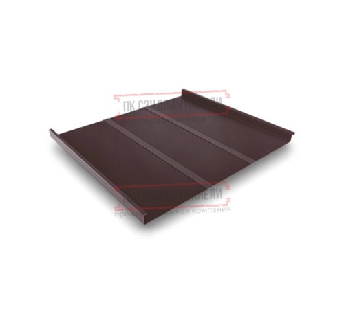 Фальц двойной стоячий Line 0,5 Velur RAL8017 шоколад с пленкой на замках