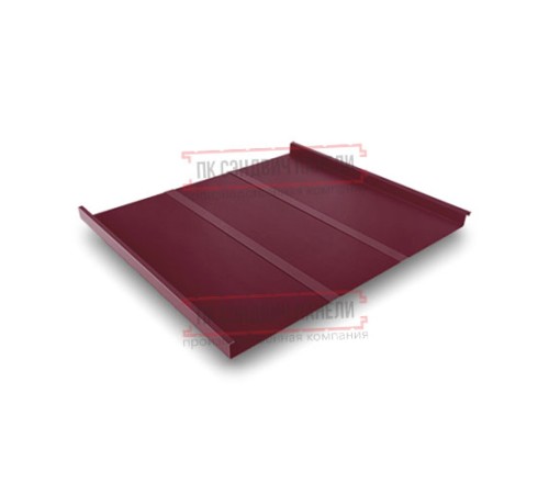 Фальц двойной стоячий Line 0,5 Velur RAL3005 красное вино с пленкой на замках