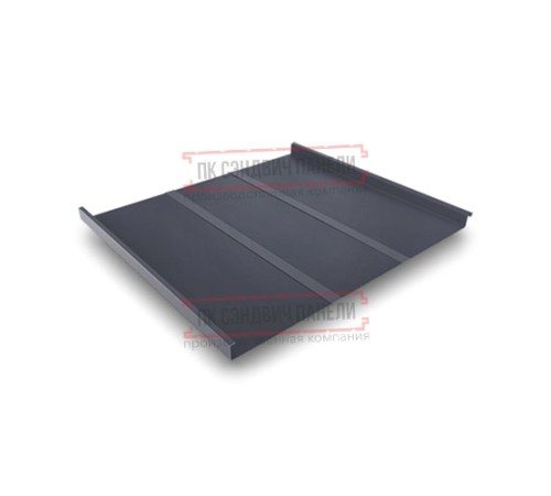 Фальц двойной стоячий Line 0,5 Quarzit lite RAL7024 мокрый асфальт с пленкой на замках