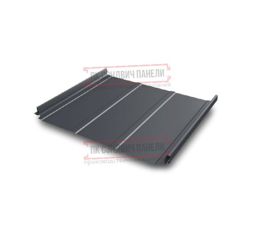 Кликфальц Pro Line 0,5 Quarzit lite RAL7024 мокрый асфальт с пленкой на замках