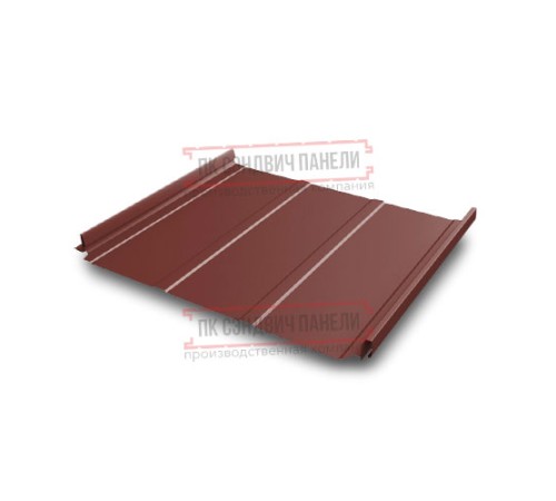 Кликфальц Pro Line 0,5 GreenCoat PuRAL RR 29 красный (RAL3009 оксидно-красный) с пленкой на замках