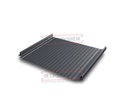 Кликфальц Pro Gofr 0,5 PurLite Matt с пленкой RAL7024 мокрый асфальт с пленкой