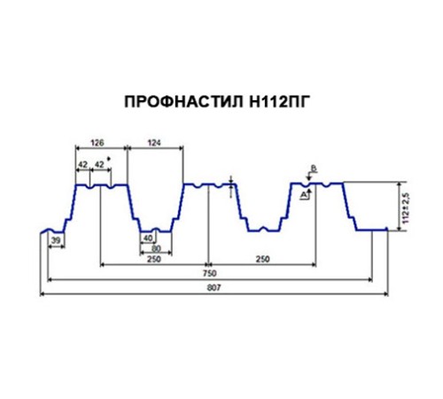 Продольно гнутый профнастил для укрытий конвейеров Н112ПГ-807, 0,8, нержавеющий