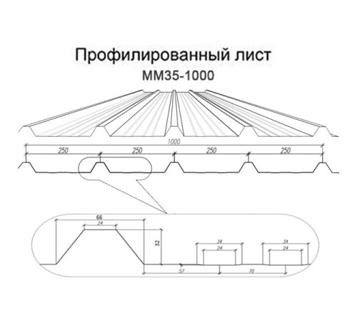 Профнастил ММ35-1000 PURMAN RAL8017-0.5