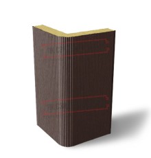 Угловая сэндвич-панель вертикальная из пенополиизоцианурата, 0.5/0.5, ширина 1200 мм, толщина 10 мм, RAL8017