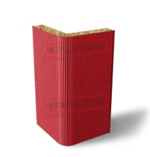 Угловая сэндвич-панель вертикальная из минеральной ваты, 0.5/0.5, ширина 1000 мм, толщина 10 мм, RAL3020