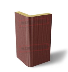 Угловая сэндвич-панель вертикальная из пенополиуретана, 0.5/0.5, ширина 1200 мм, толщина 50 мм, RAL3009