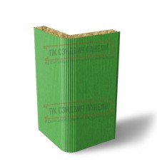 Угловая сэндвич-панель вертикальная из минеральной ваты, 0.5/0.5, ширина 1000 мм, толщина 10 мм, RAL6018
