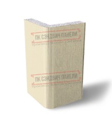 Угловая сэндвич-панель вертикальная из пенополистирола, 0.5/0.5, ширина 1200 мм, толщина 50 мм, RAL1015