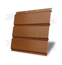 Софит металлический центральная перфорация 0,5 Quarzit с пленкой Cuprum Steel